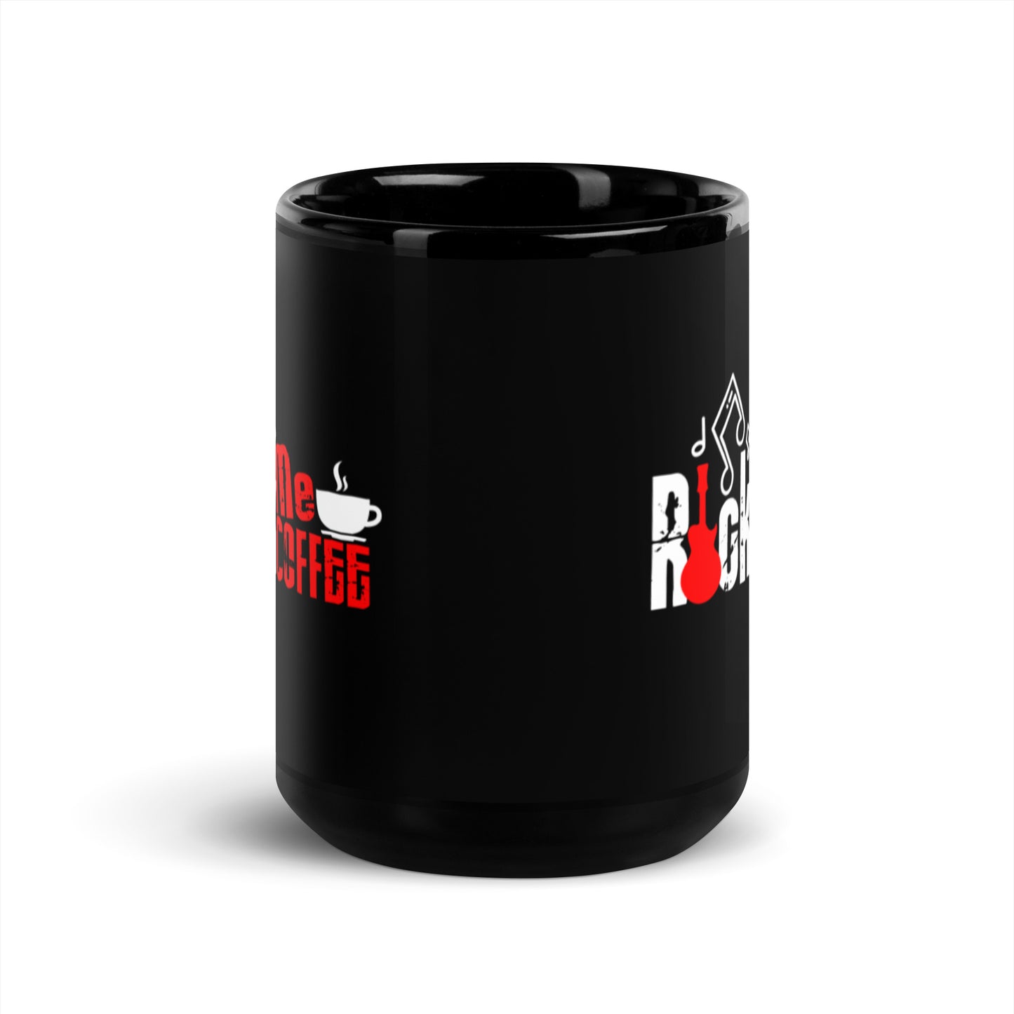 ROCK ME COFFEE - Black Glossy Mug