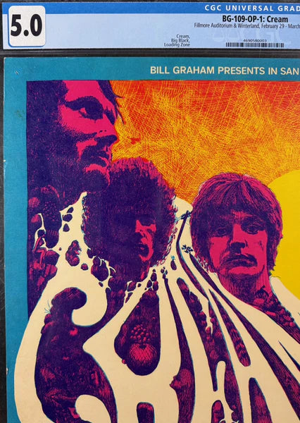 BG-109 - Cream - Original 1968 Poster - Fillmore/Winterland - CGC Graded 5.0