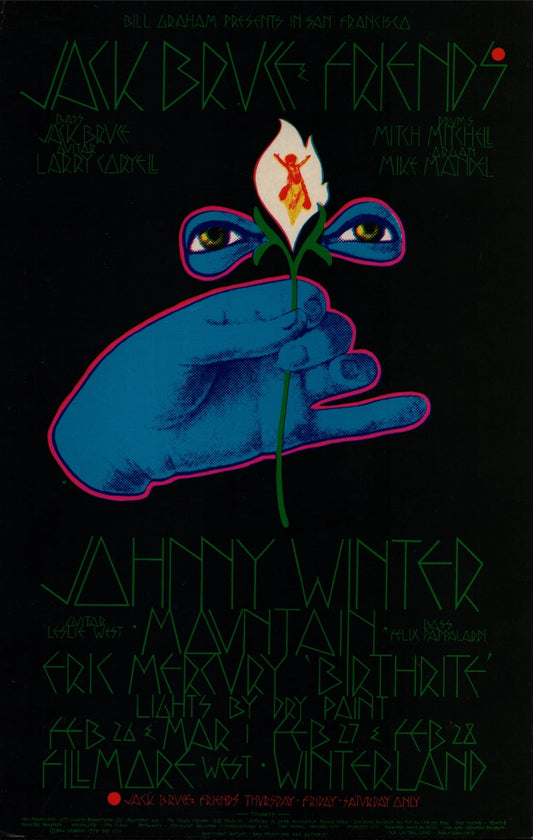 Original Jack Bruce & Friends Poster - Signed by Artist - David Singer - CGC - 9.6