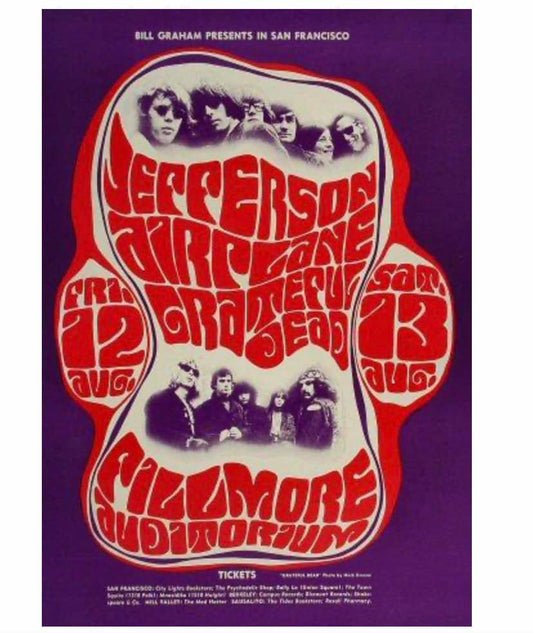 Jefferson Airplane -Grateful Dead - Poster - Signed by Signe Anderson